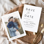 Wedding Save the Date Photo Minimalist<br><div class="desc">Wedding Save the Date Cards that have a photo on the front. The Save the Date cards contain a modern hand lettered cursive script typography that are elegant,  simple and modern to use after you minimalist simple wedding day celebration.</div>