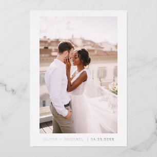 Wedding Save the Date Photo Minimalist Silver