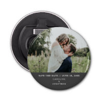 Wedding Save the Date Photo Simple Minimal Black