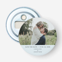 Wedding Save the Date Photo Simple Minimal Blue