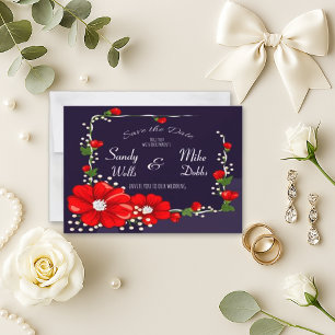 Wedding Save the Date Poppy Frame 