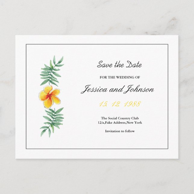 Wedding Save the Date PostCard (Front)