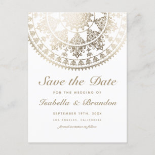 Wedding Save the Date Postcards Gold Foil