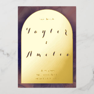 Wedding Save the Date Purple Boho Arch Real