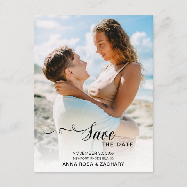 *~* WEDDING SAVE the DATE  - QR code Website AR6 Postcard (Front)