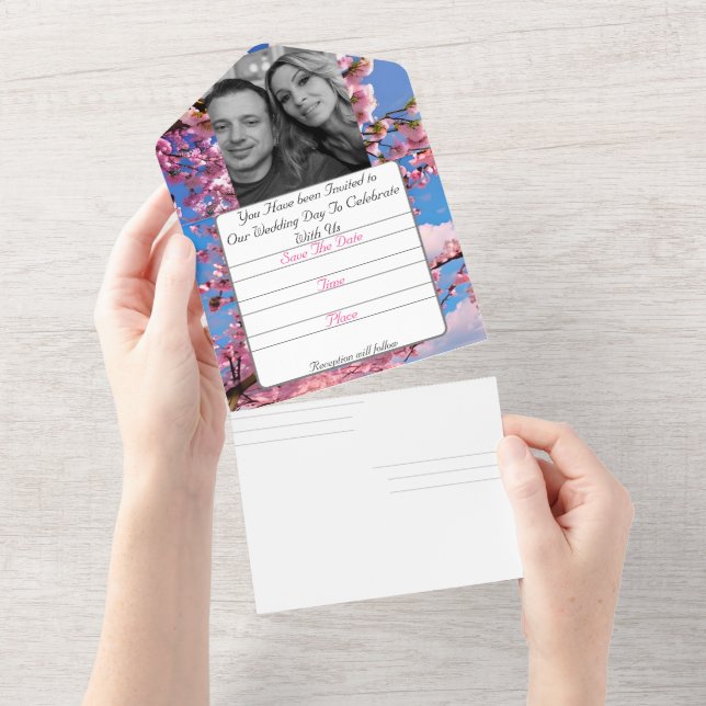 Wedding Save The Date RVSP All In One Invitation (Tearaway)