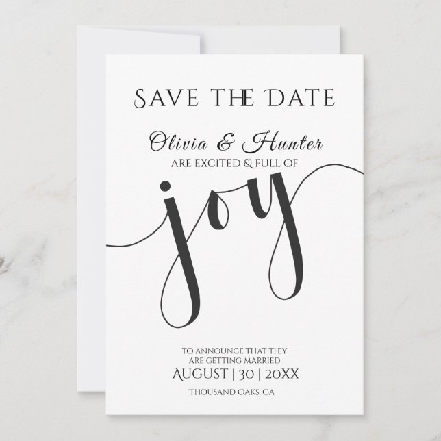 Wedding, Save the Date, Simple, Elegant, Flat card (Front)