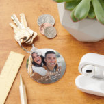 Wedding Save the Date Simple Photo Calligraphy Key Ring<br><div class="desc">A fun save the date keychain - add your custom text to this pretty design with your photo and hand-lettering Send as a save the date or use as favours/gifts for an engagement party - or give to your wedding party as a "will you be in our wedding" gift. Simple...</div>