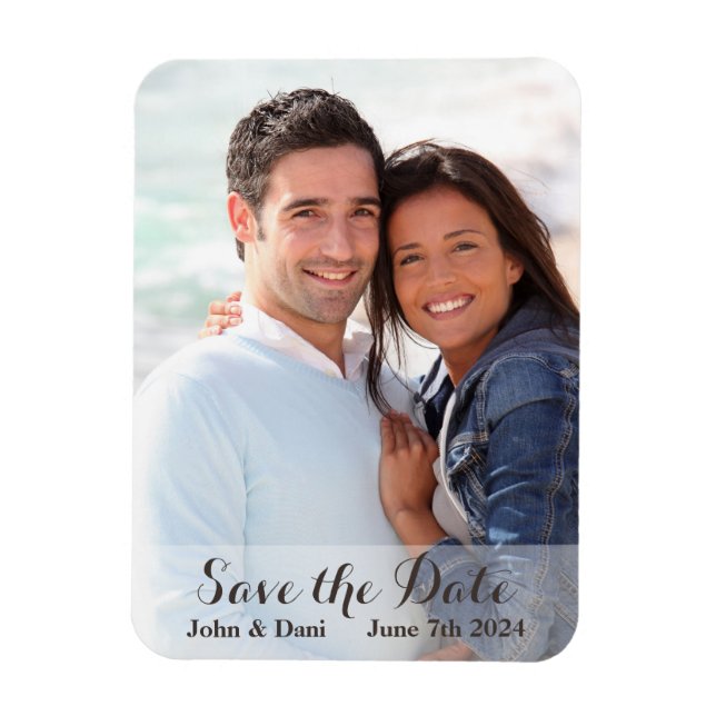 Wedding Save the Date - Simple Script Magnet (Vertical)