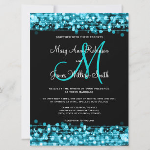 Wedding Save The Date Sparkles Turquoise