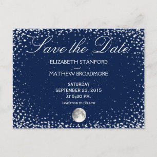 Wedding Save the Date   Starry Night Moon Postcard