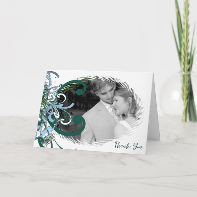 Wedding Save Your Date Your Photo Thank You Card (Front)