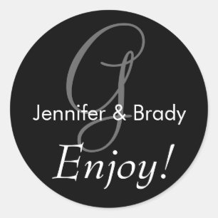 Wedding Saying Bride Groom Monogram Favour Sticker