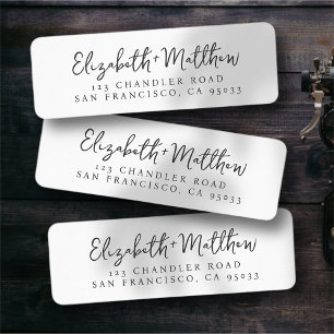 Wedding Script Modern Rustic Return Address Label