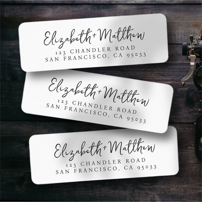 Wedding Script Modern Rustic Return Address Label (Creator Uploaded)