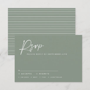 Wedding script modern sage green script rsvp reply invitation