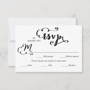 Wedding Script Mosaic Entree - RSVP Card