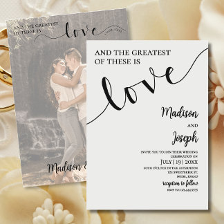 Wedding, Script, Simple, Christian, Typography Invitation