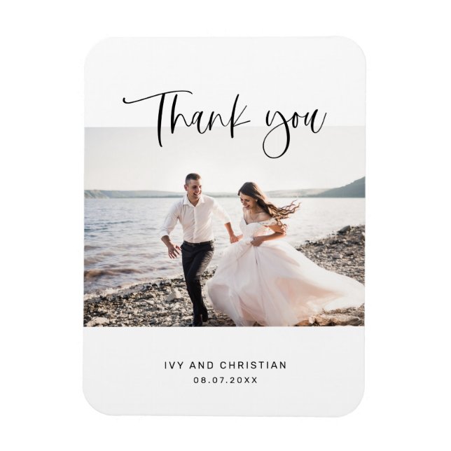 Wedding Script Thank You Photo Magnet (Vertical)