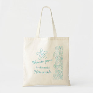 Wedding sea star swirl aqua Bridesmaid bag