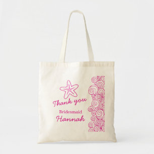 Wedding sea star swirl pink Bridesmaid bag