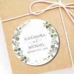 Wedding Seal Eucalyptus Greenery Succulent<br><div class="desc">Eucalyptus Greenery Succulent Botanical Watercolor Spring Wedding Seal Sticker on white background - includes beautiful and elegant script typography with modern botanical leaves and greenery for the special Wedding day celebration.</div>