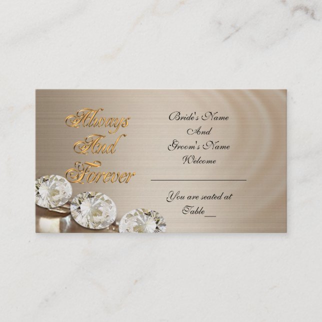 Wedding seating card always and forever, diamond (Front)