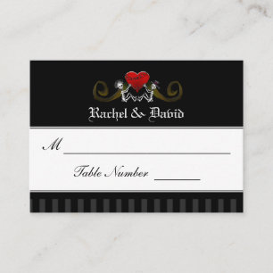 Wedding Seating Cards - Skeletons with Heart