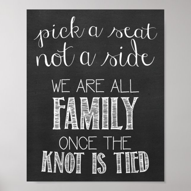 Wedding Seating Chalkboard Signage Poster (Front)