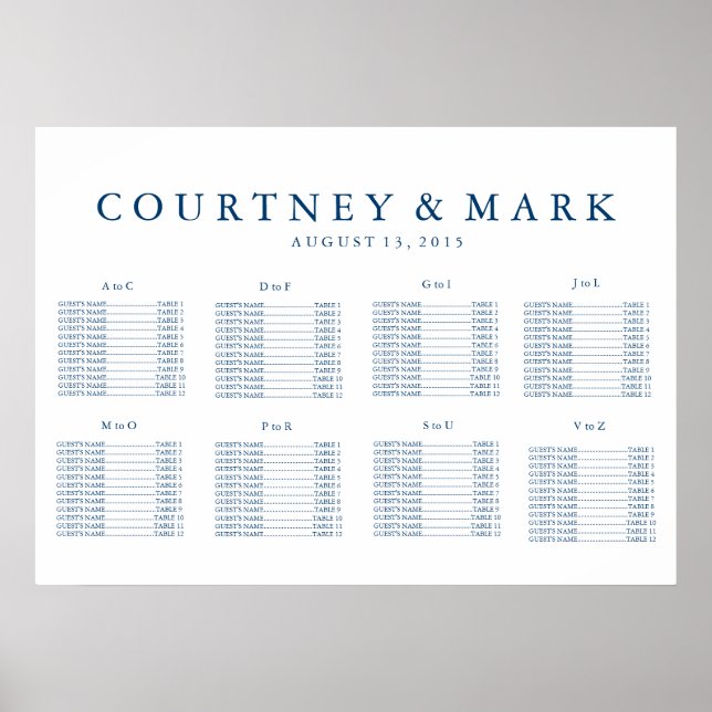 Wedding Seating Chart (Front)