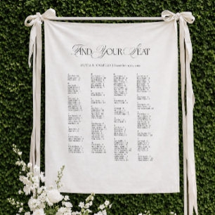 Wedding Seating Chart Alphabetical Fabric Tapestry