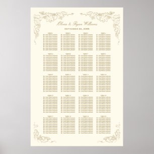 Wedding Seating Chart   Antique Grape Vines