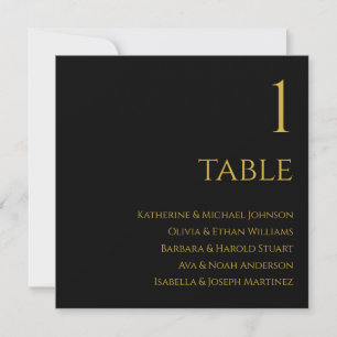 Wedding Seating Chart- Black and Gold Invitation