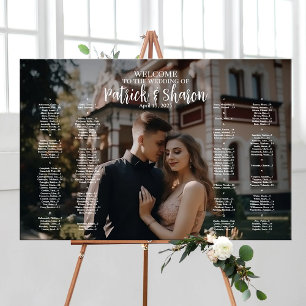 Wedding seating chart board with photo