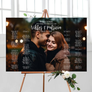 Wedding seating chart board with photo