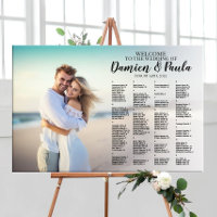 Wedding seating chart board with photo