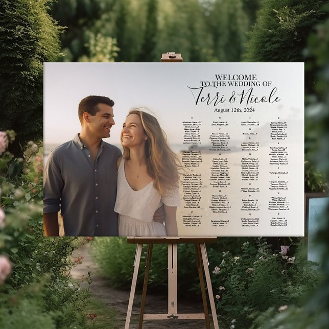 Wedding seating chart board with photo (Creator Uploaded)