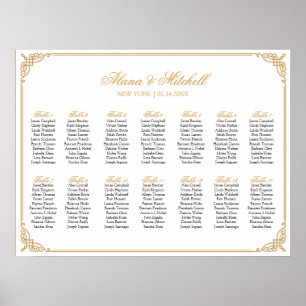Wedding Seating Chart, Calligraphy Custom Colour Poster