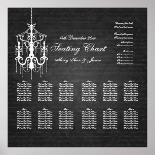 Wedding Seating Chart Chandelier Black