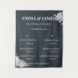 Wedding Seating Chart Elegant Floral Tapestry
