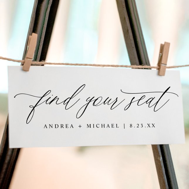 Wedding Seating Chart Find Your Seat Card (Elegant wedding find your seat top card for seating chart)