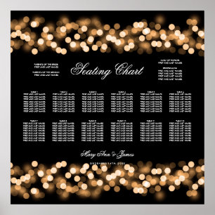 Wedding Seating Chart Gold Hollywood Glam