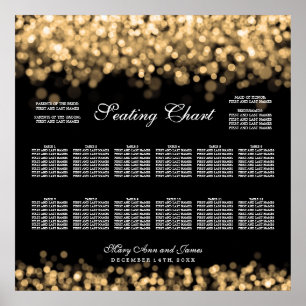 Wedding Seating Chart Gold Lights