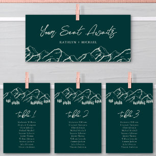 Wedding Seating Chart Header Mountain Outdoor Card