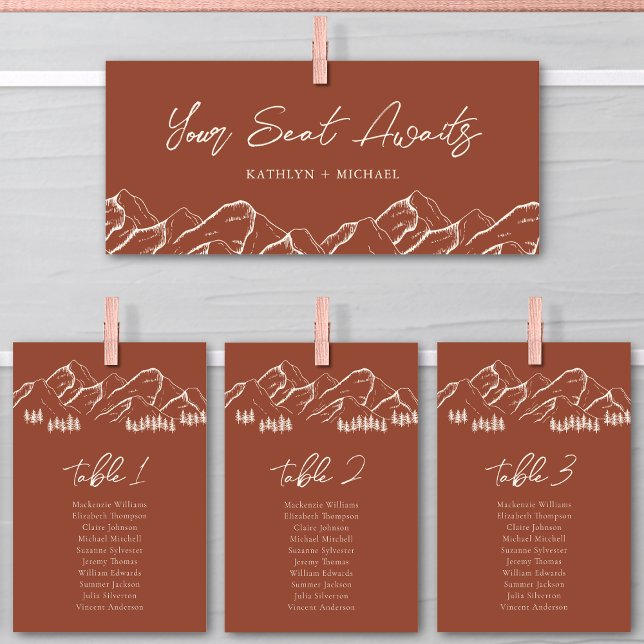 Wedding Seating Chart Header Mountain Outdoor Card (Creator Uploaded)