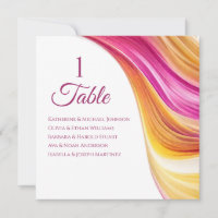 Wedding Seating Chart- Modern-Pink Orange Yellow-