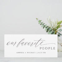 Wedding Seating Chart Our Favorite People Card