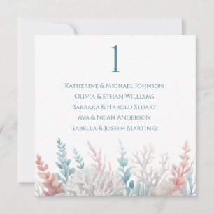 Wedding Seating Chart- Pastel Coral Reef-Beach Invitation