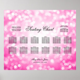 Wedding Seating Chart Pink Glitter Lights