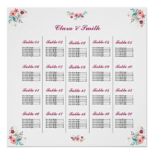 Wedding Seating Chart Poster